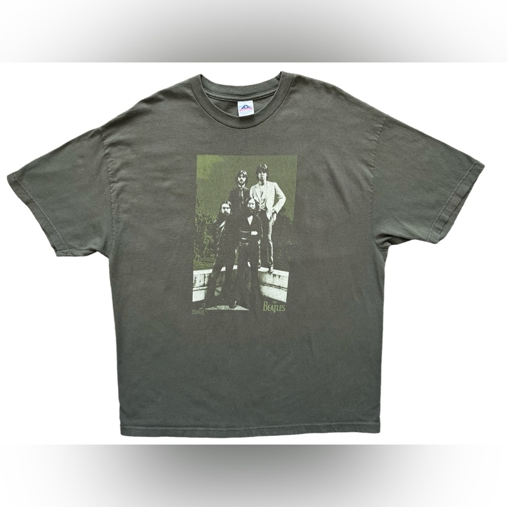 Mens Alstyle ‘The Beatles’ 2004 Band Brown Graphic Print T-Shirt Size 2XL